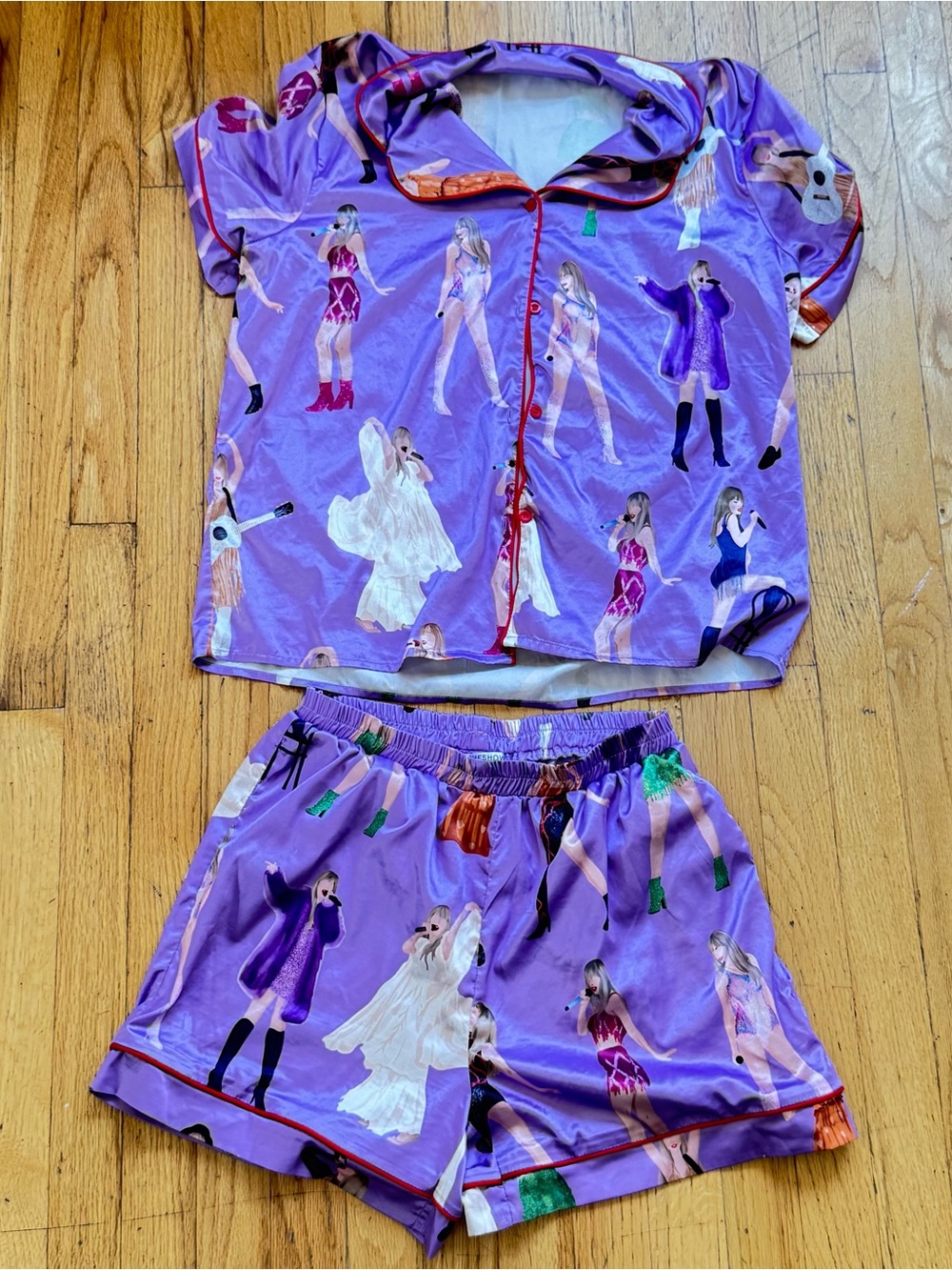 Taylor Swift Satin Short Pajama Set